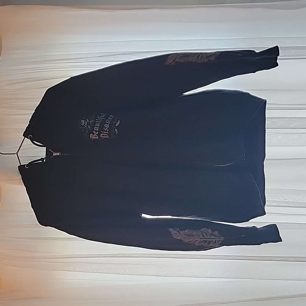 BEAUTIFUL DISASTER XL ZIP UP HOODIE